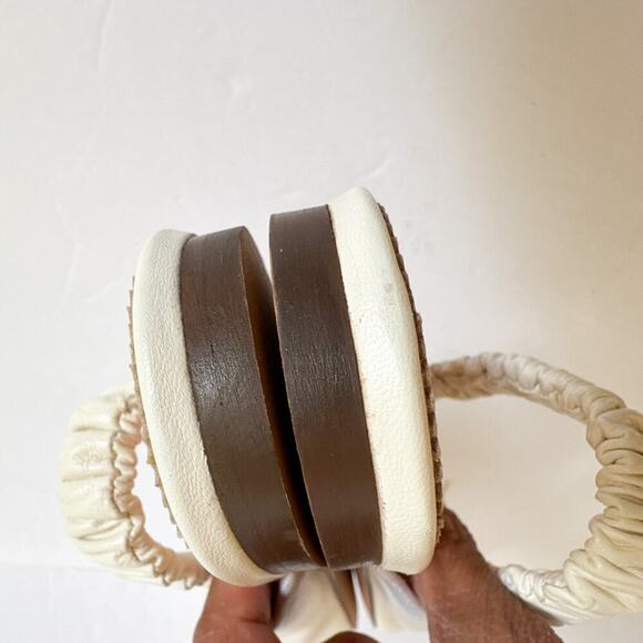 J.Crew Zoe Ballet Scrunchy Slingback Flats Ivory Leather Size 10.5 - Picture 7 of 12